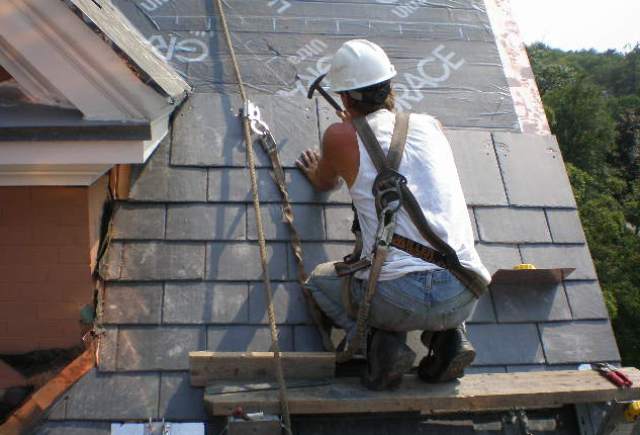 install roofing slate tiles
